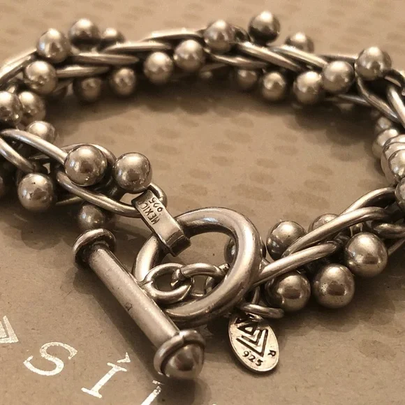 Iconic Silpada Sterling Silver DNA Toggle Clasp Bracelet B0523 - Picture 10 of 14